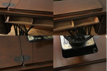 ジャンク品　イギリスアンティーク　SINGER(シンガー)社　置くだけで絵になる素敵な足踏みミシン(シンガーミシン、ミシンテーブル、ミシン台、工業用ミシン、サイドテーブル、ディスプレイ、英国)(R-069450)