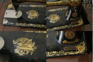 ジャンク品　イギリスアンティーク　SINGER(シンガー)社　置くだけで絵になる素敵な足踏みミシン(シンガーミシン、ミシンテーブル、ミシン台、工業用ミシン、サイドテーブル、ディスプレイ、英国)(R-069450)