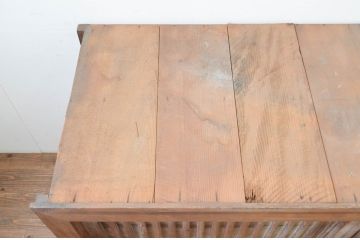 和製アンティーク　古い木味の収納箪笥サイドボード(夜具箪笥、布団箪笥、水屋箪笥、サイドキャビネット、収納棚、テレビ台)(R-069455)
