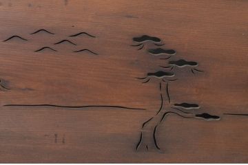 アンティーク建具　落ち着いた和の空間を演出してくれる透かし彫り欄間2枚セット(明り取り、明かり取り)(R-069463)
