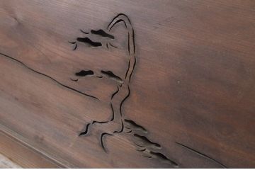 アンティーク建具　落ち着いた和の空間を演出してくれる透かし彫り欄間2枚セット(明り取り、明かり取り)(R-069463)