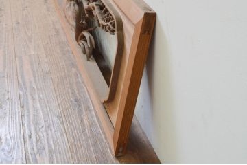 アンティーク建具　越中　井波彫刻　明雲作　繊細な菊・竹・梅のデザインが目を惹く両面彫刻欄間2枚セット(明り取り、明かり取り、在銘)(R-069465)