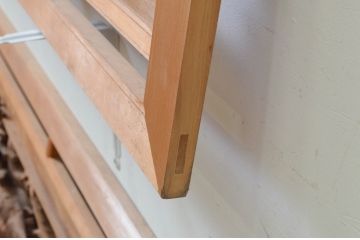 ビンテージ建具　井波彫刻　清峰刀　躍動感のある鶴・亀と松竹梅が美しい両面彫刻欄間2枚セット(明り取り、明かり取り、在銘、ヴィンテージ)(R-069468)
