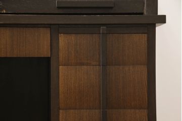 和製アンティーク　希少デザイン　レトロモダンな雰囲気漂うロールトップデスク(片袖机、ワークデスク、在宅用、在宅ワーク用)(R-069490)