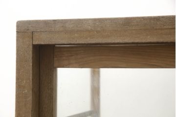 和製ビンテージ　ナラ(楢)材　温かみのある木味が魅力のシンプルなガラスケース(Gケース、カウンター、ショーケース、ディスプレイケース、コレクションケース、キャビネット、飾り棚、陳列棚、店舗什器、ヴィンテージ)(R-069492)