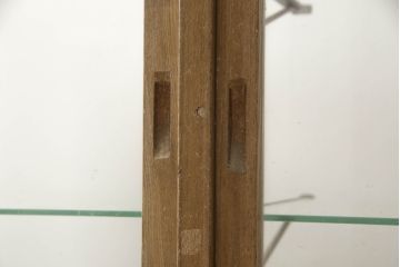 和製ビンテージ　ナラ(楢)材　温かみのある木味が魅力のシンプルなガラスケース(Gケース、カウンター、ショーケース、ディスプレイケース、コレクションケース、キャビネット、飾り棚、陳列棚、店舗什器、ヴィンテージ)(R-069492)