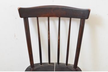 和製ビンテージ　松本民芸家具　#55型　レトロで温かみ漂うスピンドルチェア(木製イス、板座チェア、ダイニングチェア、椅子、ヴィンテージ)(R-069496)