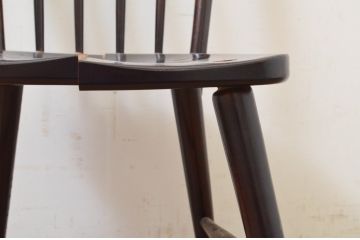 和製ビンテージ　松本民芸家具　#55型　レトロで温かみ漂うスピンドルチェア(木製イス、板座チェア、ダイニングチェア、椅子、ヴィンテージ)(R-069496)
