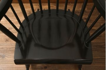 和製ビンテージ　キツツキ　飛騨産業　WINDSORシリーズ　温もり溢れるくつろぎの空間におすすめのロッキングチェア(アームチェア、板座チェア、揺り椅子、ヴィンテージ)(R-069498)