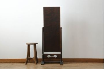 中古　松本民芸家具　透かし彫りが上品なB型姿見(鏡、ミラー)(定価約10万円)(R-069499)
