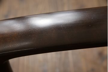 中古　美品　松本民芸家具　#300型曲肘布張イス　レトロな雰囲気を醸し出す1人掛けソファ(一人掛け、アームチェア、椅子)(定価約33万円)(R-069502)