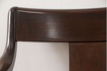 中古　美品　松本民芸家具　#300型曲肘布張イス　レトロな雰囲気を醸し出す1人掛けソファ(一人掛け、アームチェア、椅子)(定価約33万円)(R-069502)