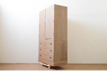 和製ビンテージ　柔らかな色合いが魅力的な加茂総桐箪笥(並厚、総桐たんす、衣装箪笥、着物箪笥、和タンス、引き出し、ヴィンテージ)(R-069505)