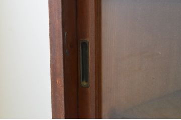 和製アンティーク　大正ロマン　レトロな佇まいが魅力的な二段重ね収納棚(キャビネット、戸棚、食器棚、飾り棚、ガラスケース、店舗什器、引き出し、本箱、ブックケース)(R-069506)