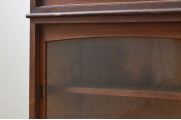 和製アンティーク　大正ロマン　レトロな佇まいが魅力的な二段重ね収納棚(キャビネット、戸棚、食器棚、飾り棚、ガラスケース、店舗什器、引き出し、本箱、ブックケース)(R-069506)
