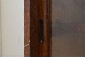 和製アンティーク　大正ロマン　レトロな佇まいが魅力的な二段重ね収納棚(キャビネット、戸棚、食器棚、飾り棚、ガラスケース、店舗什器、引き出し、本箱、ブックケース)(R-069506)