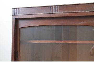 和製アンティーク　大正ロマン　レトロな佇まいが魅力的なサイドボード(収納棚、サイドキャビネット、戸棚、食器棚、飾り棚、ガラスケース、店舗什器、本箱、ブックケース)(R-069507)