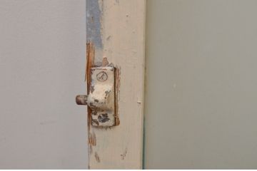 アンティーク建具　ペイント仕上げ限定　インテリアに取り入れやすいシンプルデザインのガラス欄間2枚セット(明り取り、明かり取り)(R-069516)