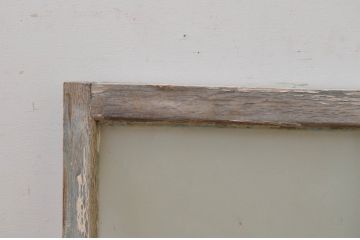 アンティーク建具　ペイント仕上げ限定　インテリアに取り入れやすいシンプルデザインのガラス欄間1枚(明り取り、明かり取り)(R-069517)