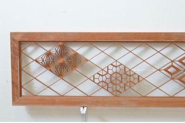 アンティーク建具　華やかな空間を演出する組子欄間2枚セット(明り取り、明かり取り)(R-069518)