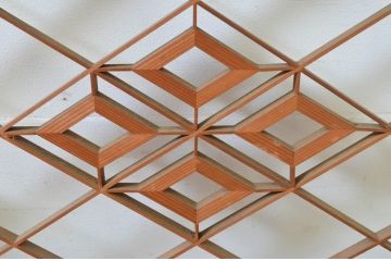 アンティーク建具　華やかな空間を演出する組子欄間2枚セット(明り取り、明かり取り)(R-069518)