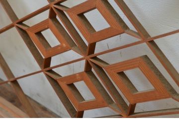 アンティーク建具　華やかな空間を演出する組子欄間2枚セット(明り取り、明かり取り)(R-069518)