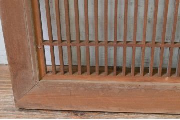アンティーク建具　松　山里の風景が美しい組子入り彫刻欄間2枚セット(明かり取り、明り取り)(R-069520)