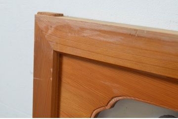アンティーク建具　華やかな空間を演出する鶴と松の彫刻欄間2枚セット(明り取り、明かり取り、ランマ)(R-069523)