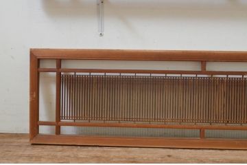 アンティーク建具　細やかに並んだ格子が美しい筬(オサ)欄間2枚セット(明り取り、明かり取り、オサランマ)(R-069524)