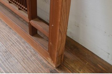 アンティーク建具　細やかに並んだ格子が美しい筬(オサ)欄間2枚セット(明り取り、明かり取り、オサランマ)(R-069524)