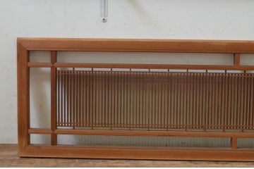 アンティーク建具　細やかに並んだ格子が美しい筬(オサ)欄間2枚セット(明り取り、明かり取り、オサランマ)(R-069524)