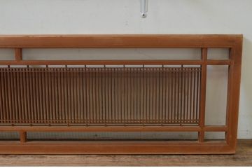 アンティーク建具　細やかに並んだ格子が美しい筬(オサ)欄間2枚セット(明り取り、明かり取り、オサランマ)(R-069524)
