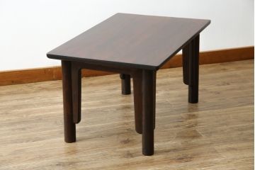 中古　松本民芸家具　柳型茶卓A　慎ましさの中に個性が光るローテーブル(センターテーブル、リビングテーブル、カフェテーブル、コーヒーテーブル、作業台)(定価約17万円)(R-069528)