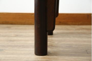 中古　松本民芸家具　柳型茶卓A　慎ましさの中に個性が光るローテーブル(センターテーブル、リビングテーブル、カフェテーブル、コーヒーテーブル、作業台)(定価約17万円)(R-069528)