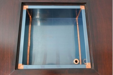 中古　美品!!　北海道民芸家具　和モダンな空間づくりにおすすめの小振りな座炉付テーブル(囲炉裏、関西火鉢、長火鉢、木製火鉢、座卓、ローテーブル)(定価約34万円)(R-069529)