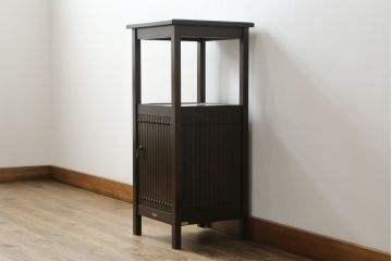 和製ビンテージ　カリモク家具(karimoku)　落ち着いたシックな色合いが魅力の電話台(サイドテーブル、コンソールテーブル、花台、飾り台、収納棚、戸棚、ヴィンテージ)(R-069530)