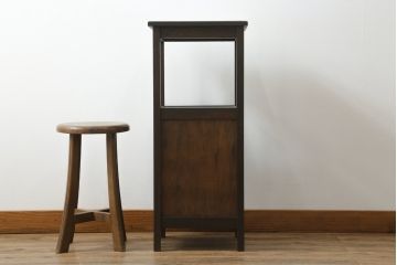 和製ビンテージ　カリモク家具(karimoku)　落ち着いたシックな色合いが魅力の電話台(サイドテーブル、コンソールテーブル、花台、飾り台、収納棚、戸棚、ヴィンテージ)(R-069530)