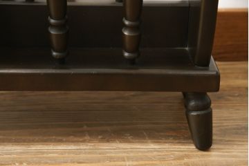和製ビンテージ　飛騨産業　キツツキマーク　挽物のデザインがおしゃれなマガジンラック(本立て、収納、ヴィンテージ)(R-069531)