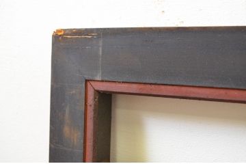アンティーク建具　上質な和の雰囲気を高める大きな黒漆枠の筬(オサ)欄間2枚セット(明り取り、明かり取り、オサランマ)(R-069539)