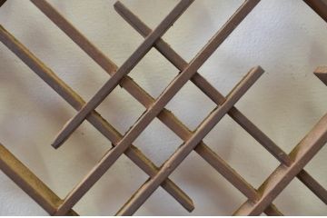 アンティーク建具　上質な和の空間を演出する大きな組子欄間2枚セット(明り取り、明かり取り)(R-069540)