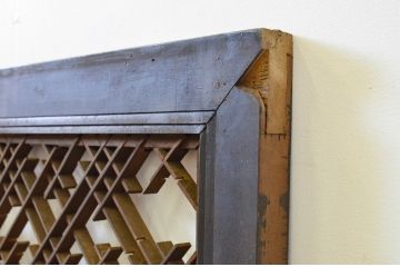 アンティーク建具　上質な和の空間を演出する大きな組子欄間2枚セット(明り取り、明かり取り)(R-069540)