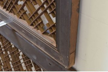 アンティーク建具　上質な和の空間を演出する大きな組子欄間2枚セット(明り取り、明かり取り)(R-069540)