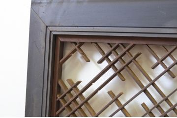 アンティーク建具　上質な和の空間を演出する大きな組子欄間2枚セット(明り取り、明かり取り)(R-069540)
