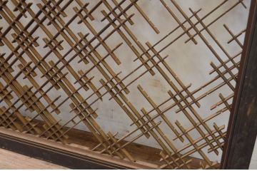 アンティーク建具　上質な和の空間を演出する大きな組子欄間2枚セット(明り取り、明かり取り)(R-069540)