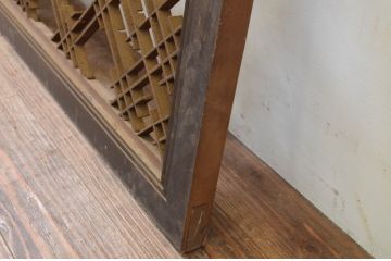 アンティーク建具　上質な和の空間を演出する大きな組子欄間2枚セット(明り取り、明かり取り)(R-069540)
