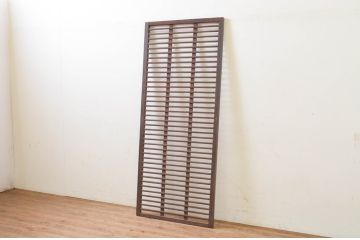 アンティーク建具　どこか懐かしい空気が漂う横格子建具1枚(ドア、木製扉、引き戸)(R-069544)