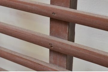 アンティーク建具　どこか懐かしい空気が漂う横格子建具1枚(ドア、木製扉、引き戸)(R-069544)