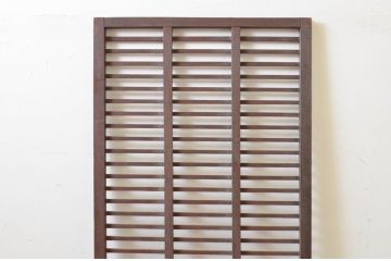 アンティーク建具　どこか懐かしい空気が漂う横格子建具1枚(ドア、木製扉、引き戸)(R-069544)