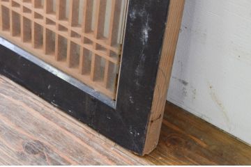 アンティーク建具　両面ガラス　和モダンなお部屋作りにおすすめな組子欄間1枚(明り取り、明かり取り)(R-069546)