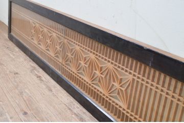 アンティーク建具　両面ガラス　和モダンなお部屋作りにおすすめな組子欄間1枚(明り取り、明かり取り)(R-069546)